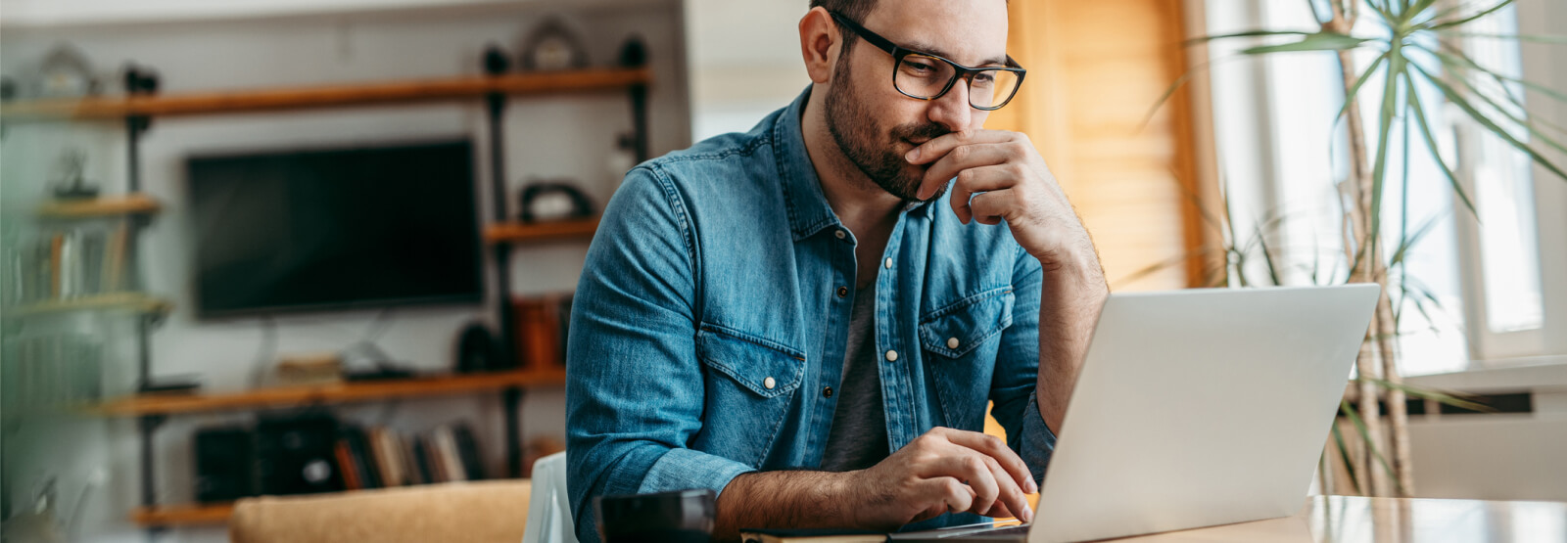 Man using a laptop