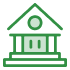 Icon illustration of a bank building